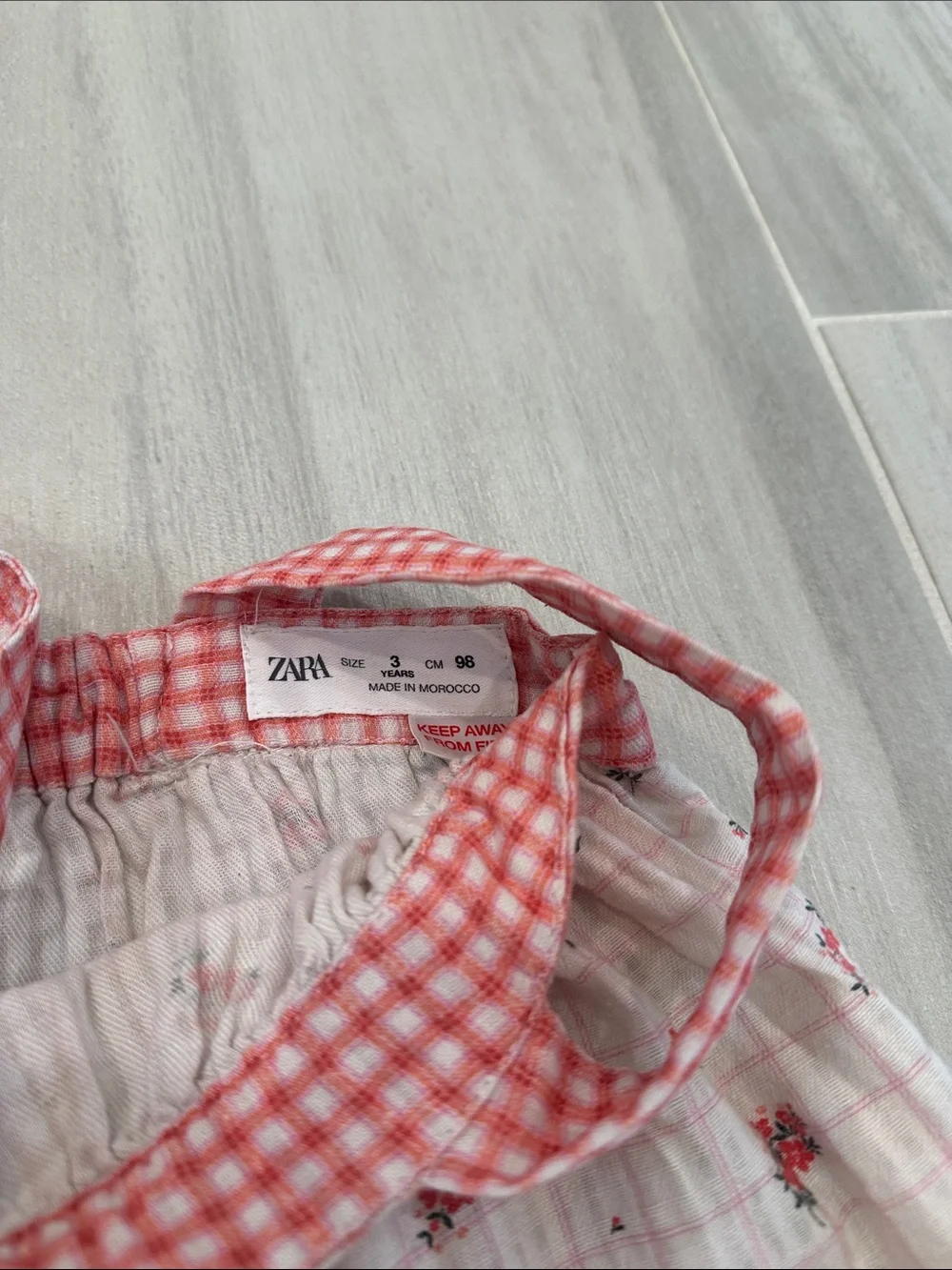 Zara 3T Pink Floral & Gingham Tiered Sundress